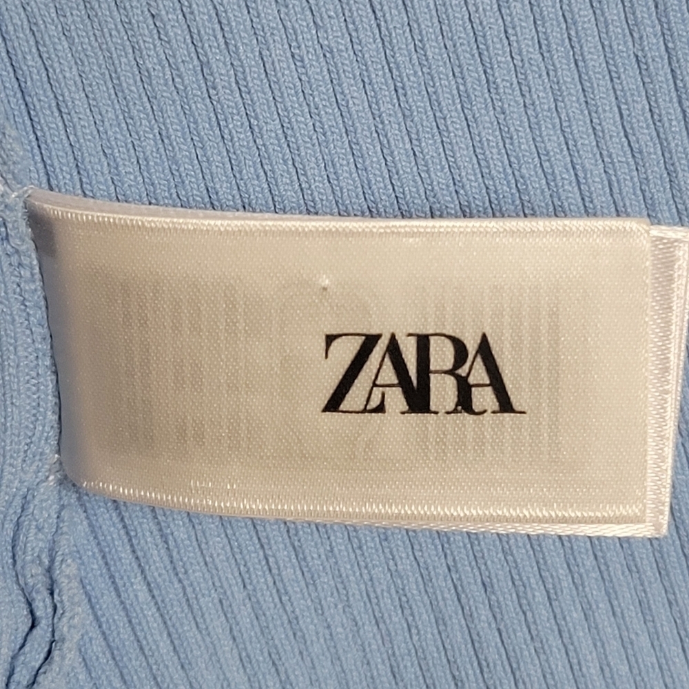 ZARA NWT Light Blue Off-Shoulder Top Size XS. - Picture 10 of 11